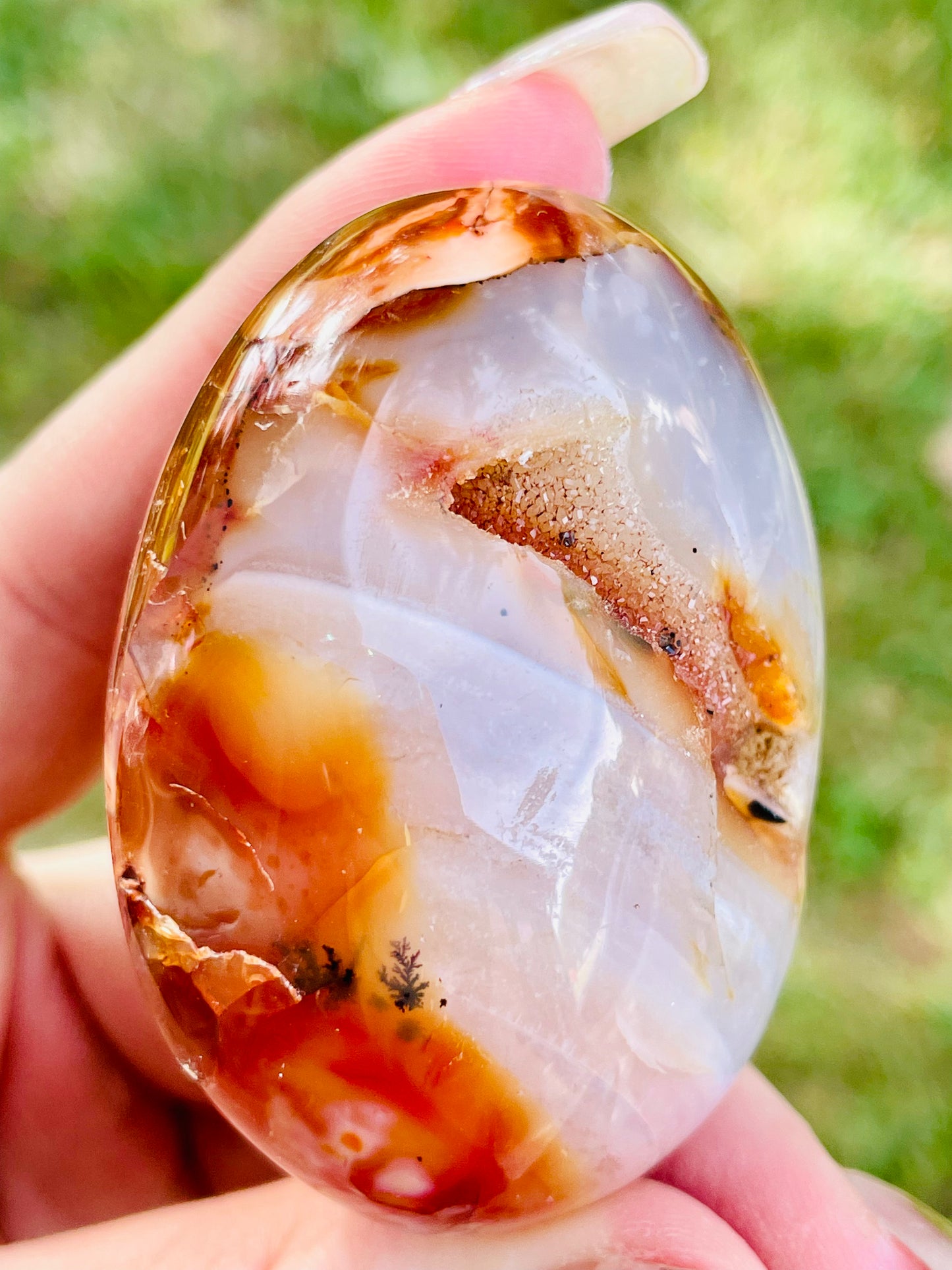 Druzy Carnelian Palmstone Large