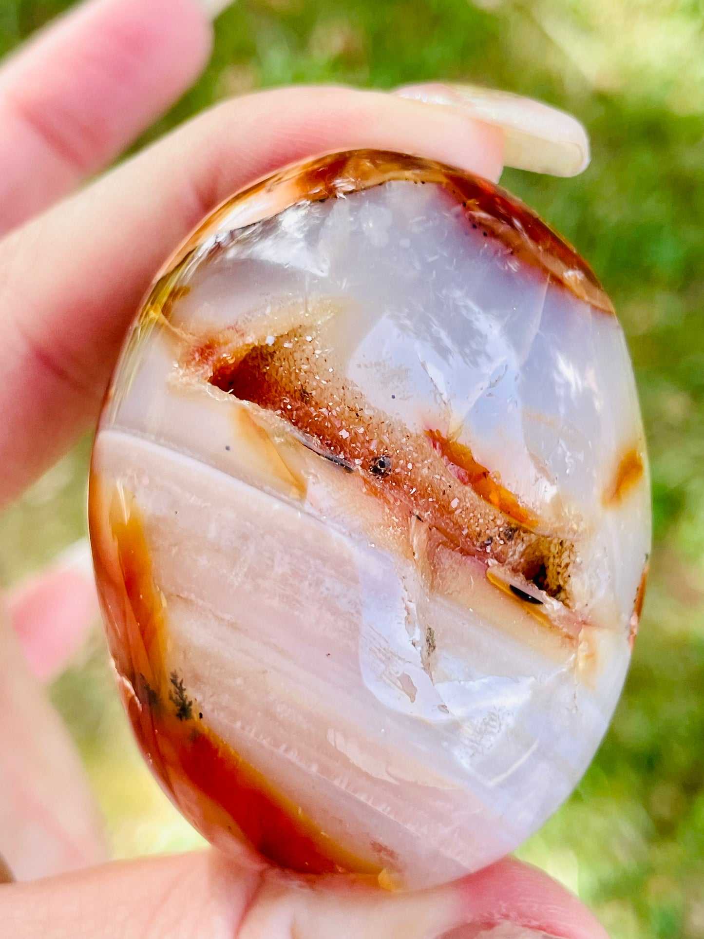 Druzy Carnelian Palmstone Large