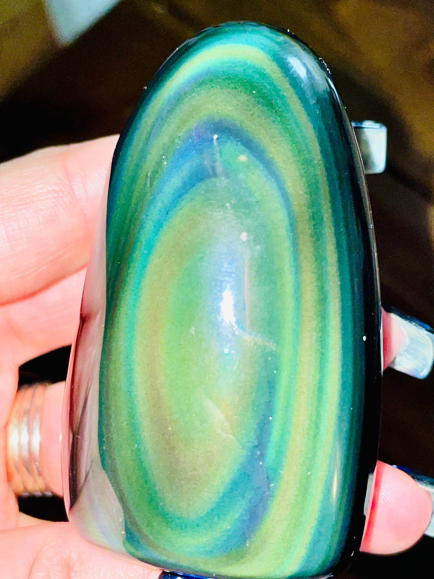 Blue/Green Portal Rainbow Obsidian Freeform