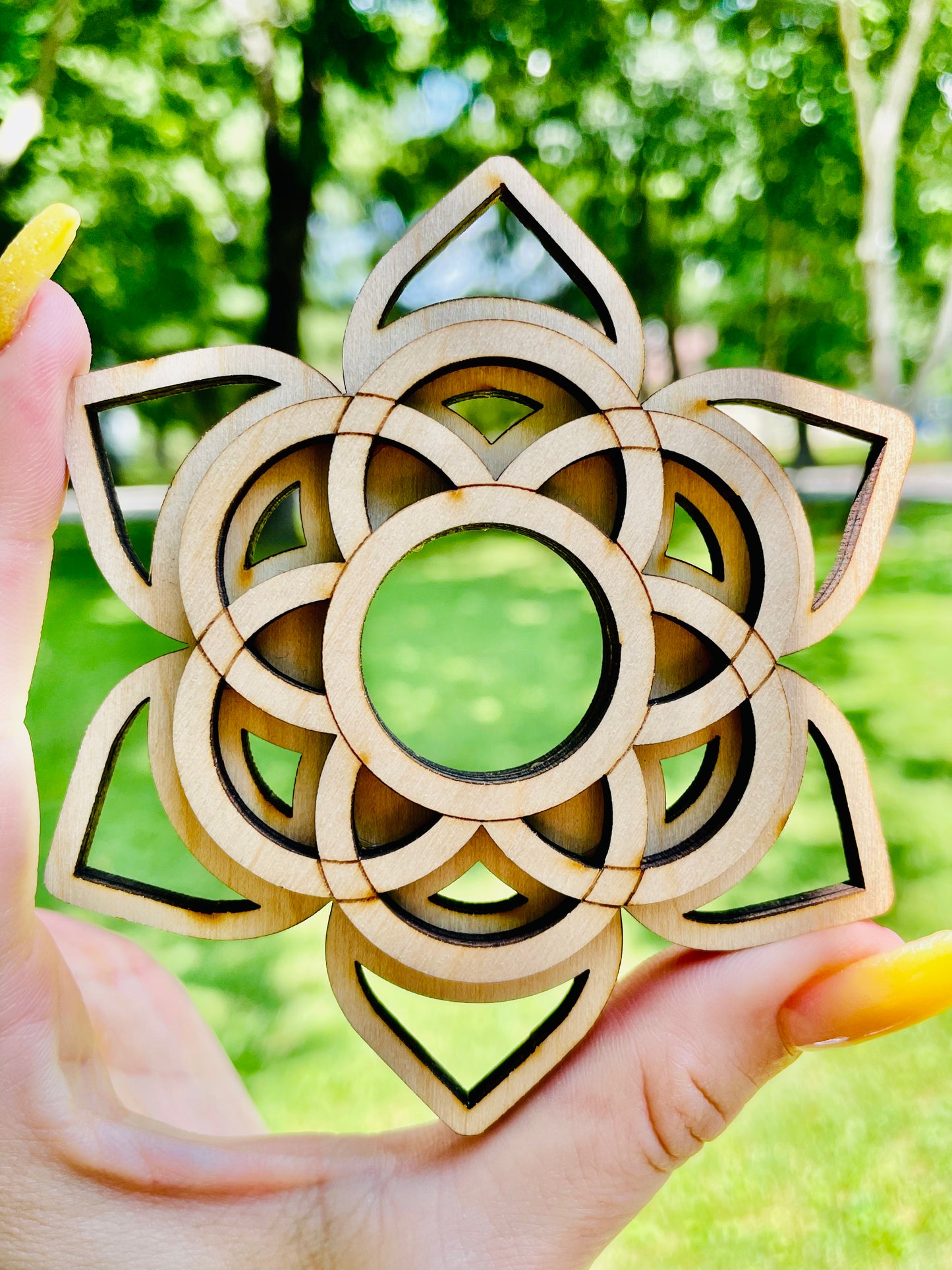 Mandala Lotus Flower 3D Sphere Stand Large
