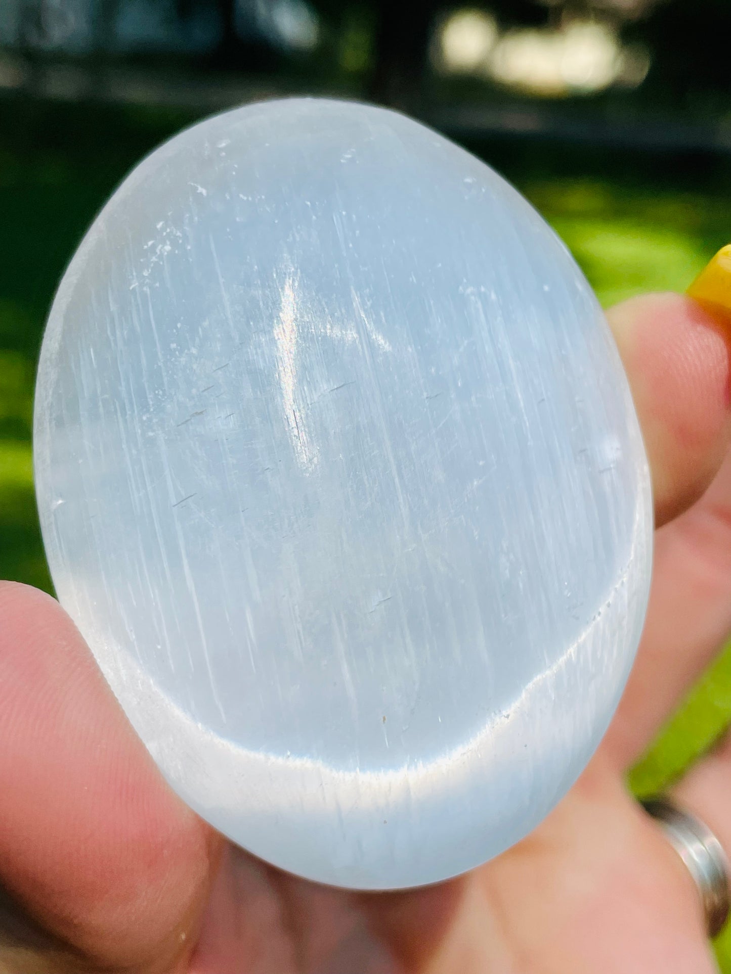Selenite Hamsa Palmstone
