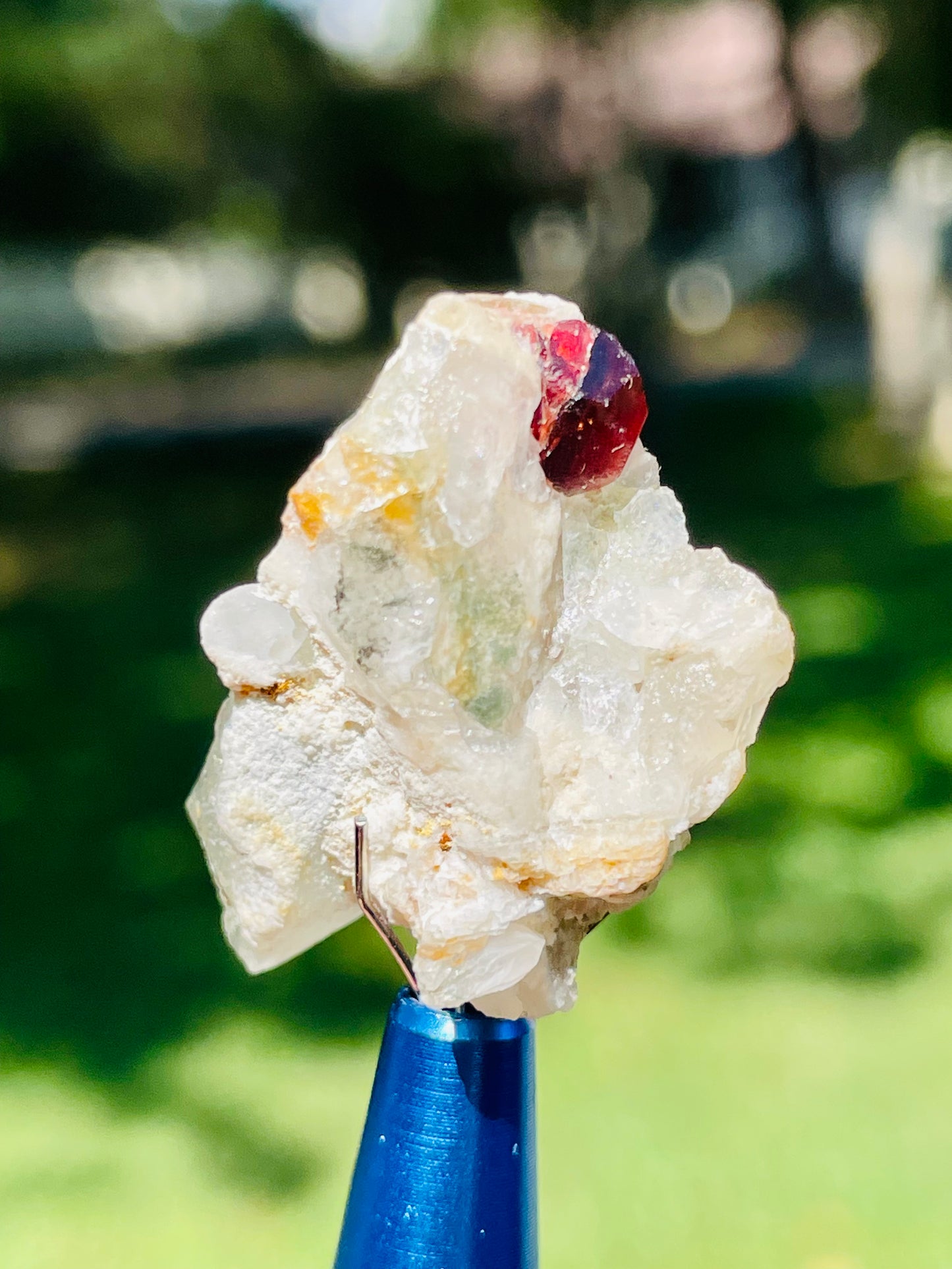 Garnet on Quartz Cluster w/ Epidote - Gilgit, Pakistan