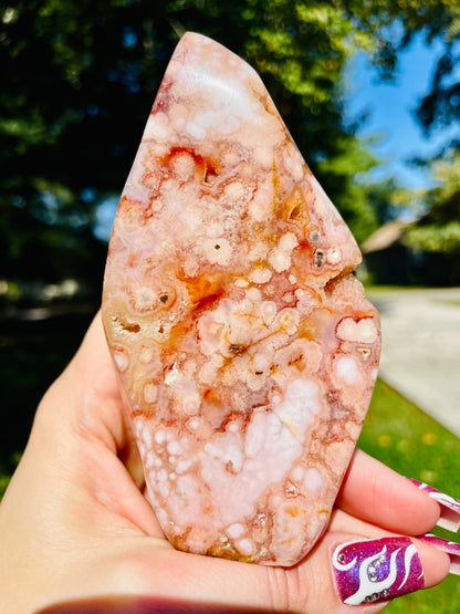 Carnelian with Flower Agate Flame