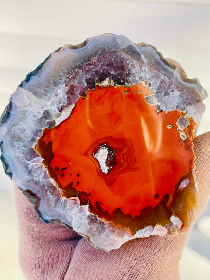 Morocco Agate with Amethyst Nodule