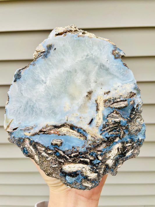 XL Blue Agate with Quartz Thunder Egg