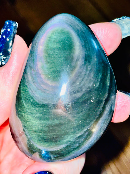 Galactic Rainbow Obsidian Palmstone - Medium