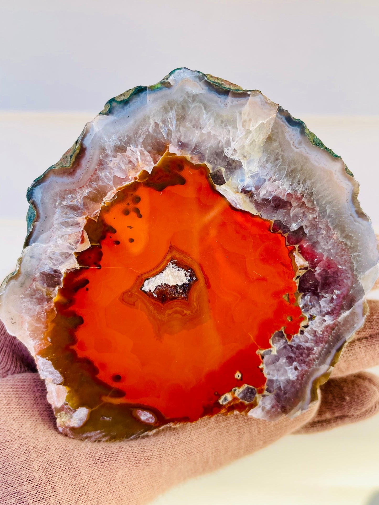 Morocco Agate with Amethyst Nodule