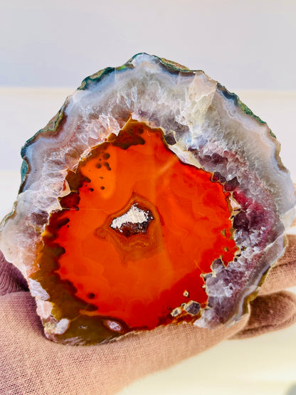 Morocco Agate with Amethyst Nodule