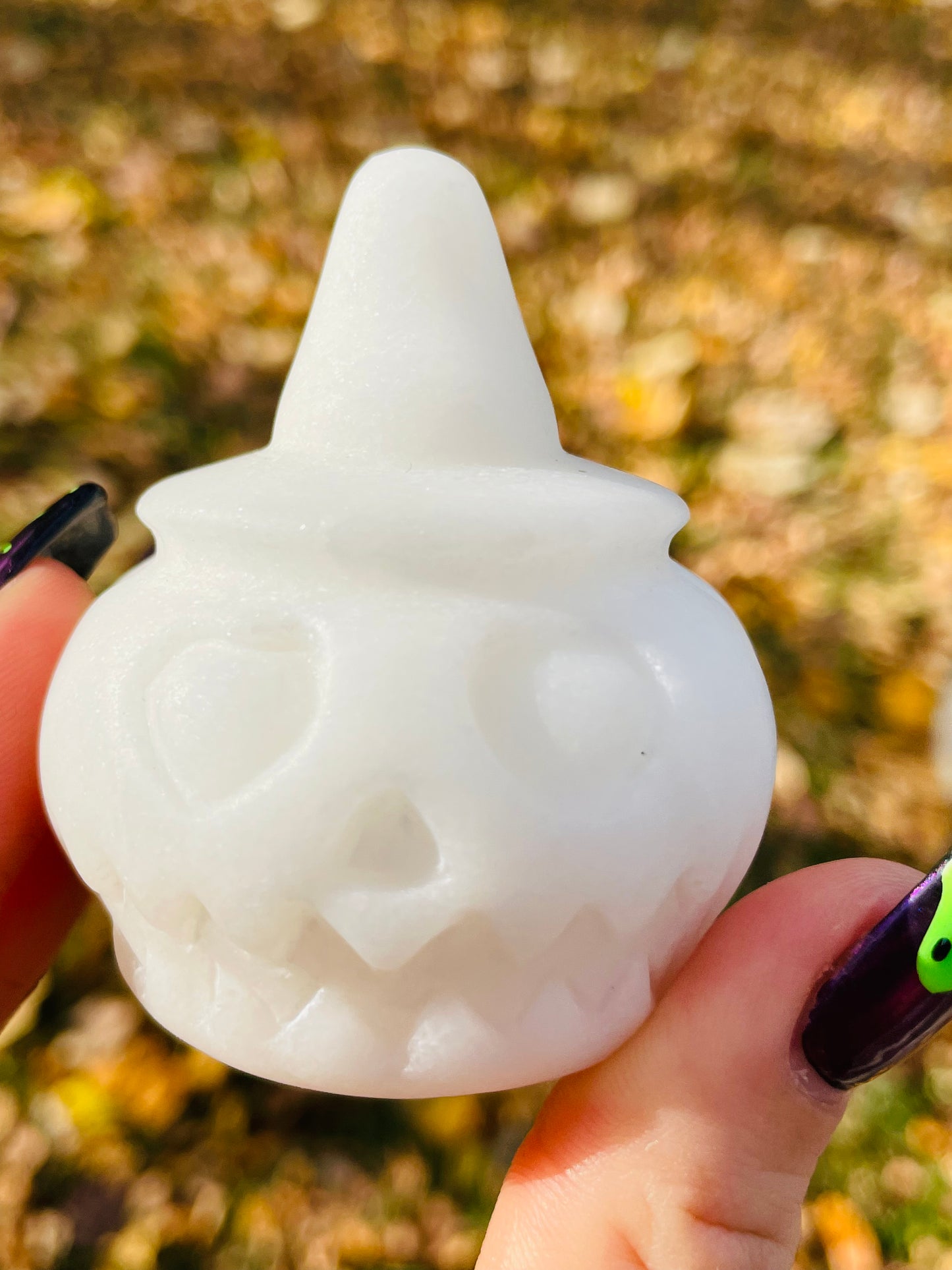 Snowy Agate Jack-O-Lantern - *HALLOWEEN CLEARANCE*