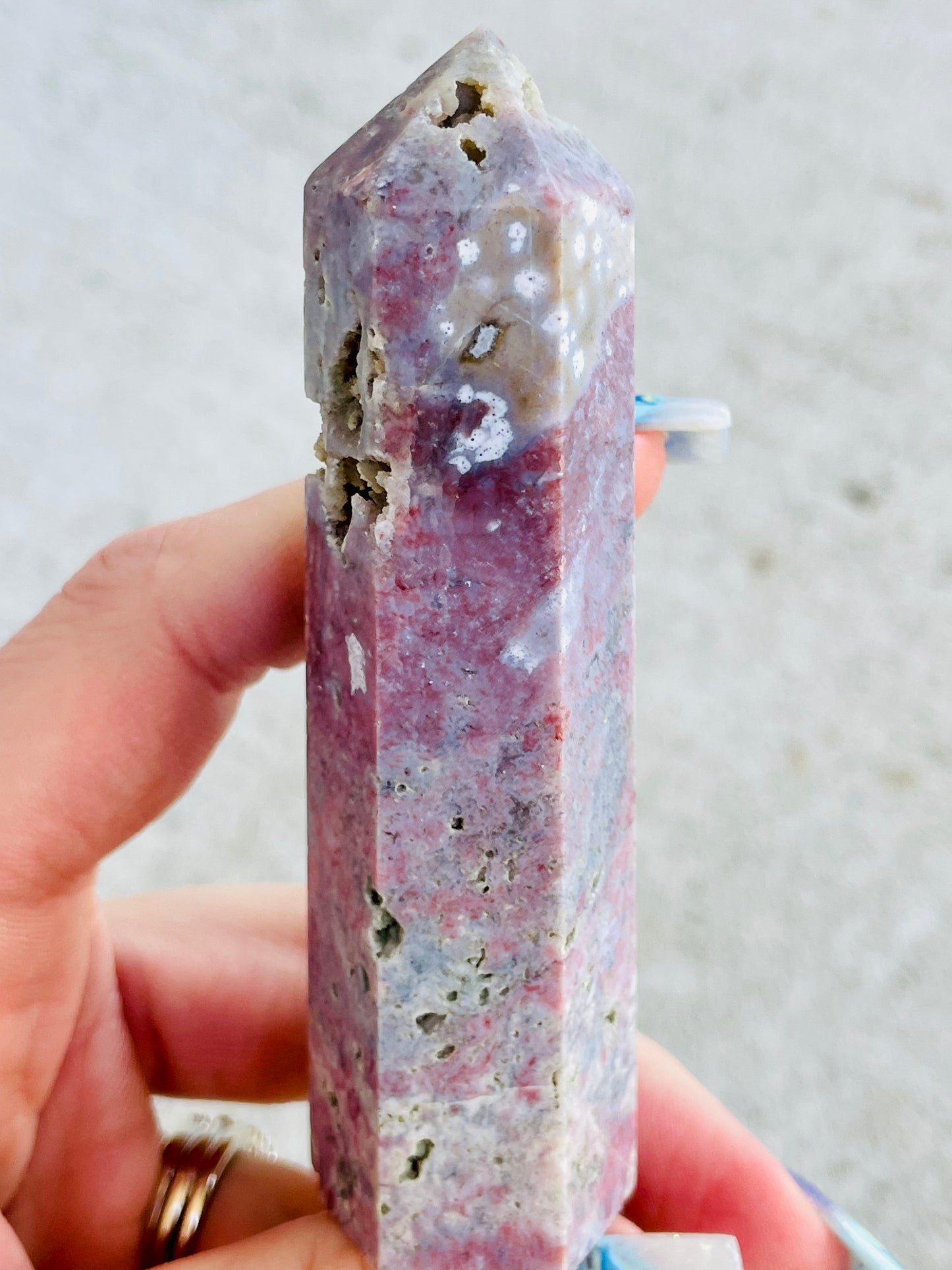 Galactic Pink & Lilac 7th Vein Ocean Jasper Tower