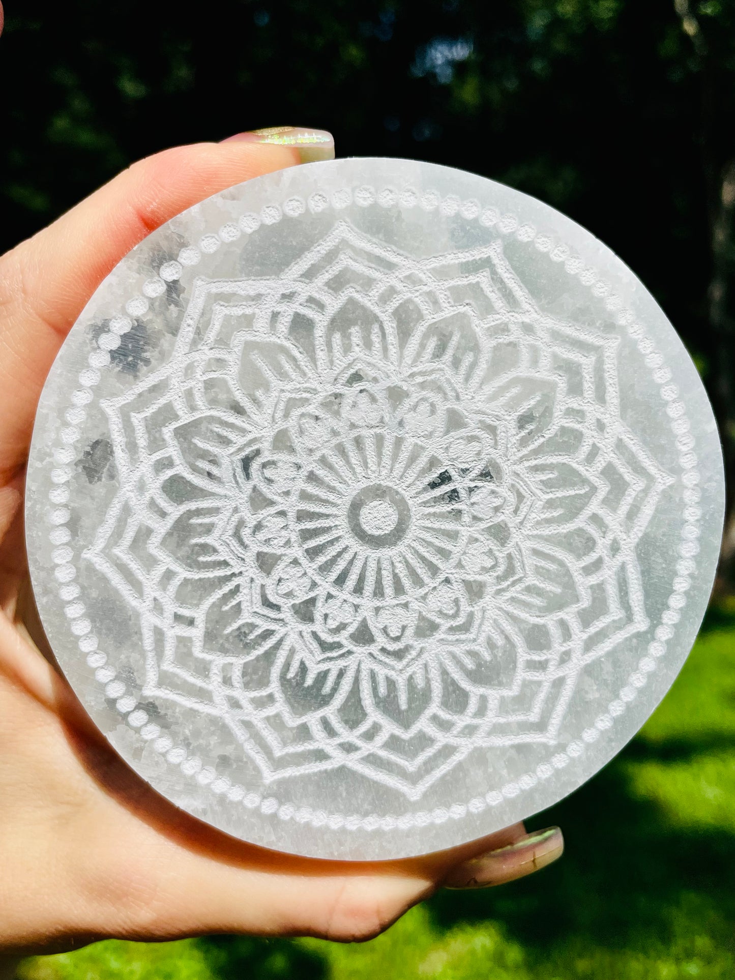 Selenite Mandala Charging Plate