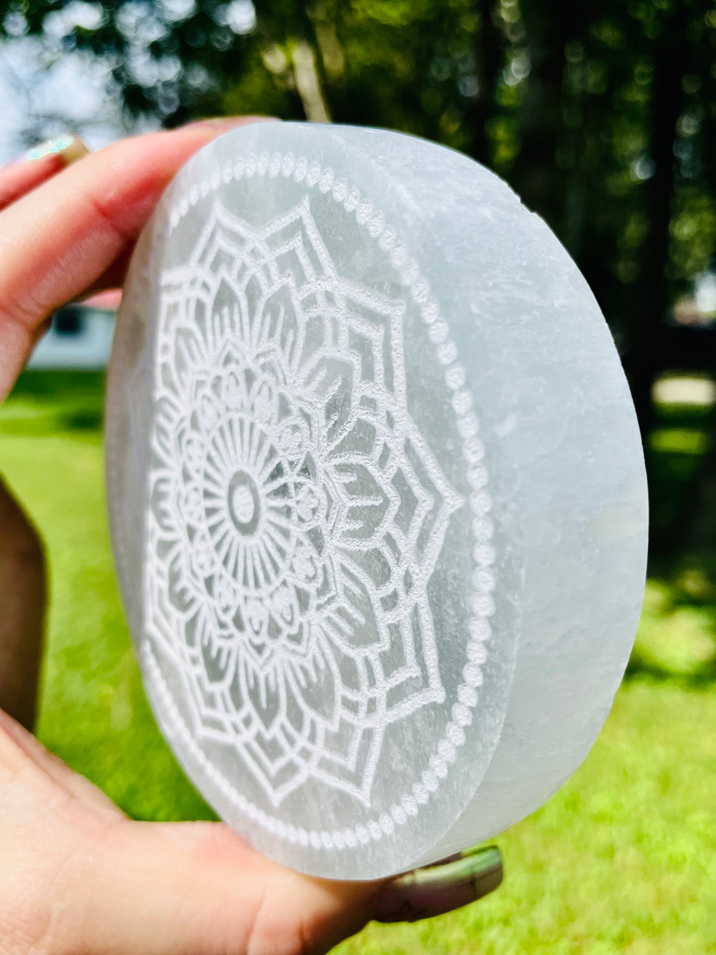 Selenite Mandala Charging Plate