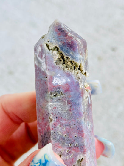 Galactic Pink & Lilac 7th Vein Ocean Jasper Tower