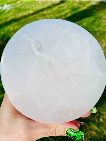 Selenite Crystal Moon Charging Plate