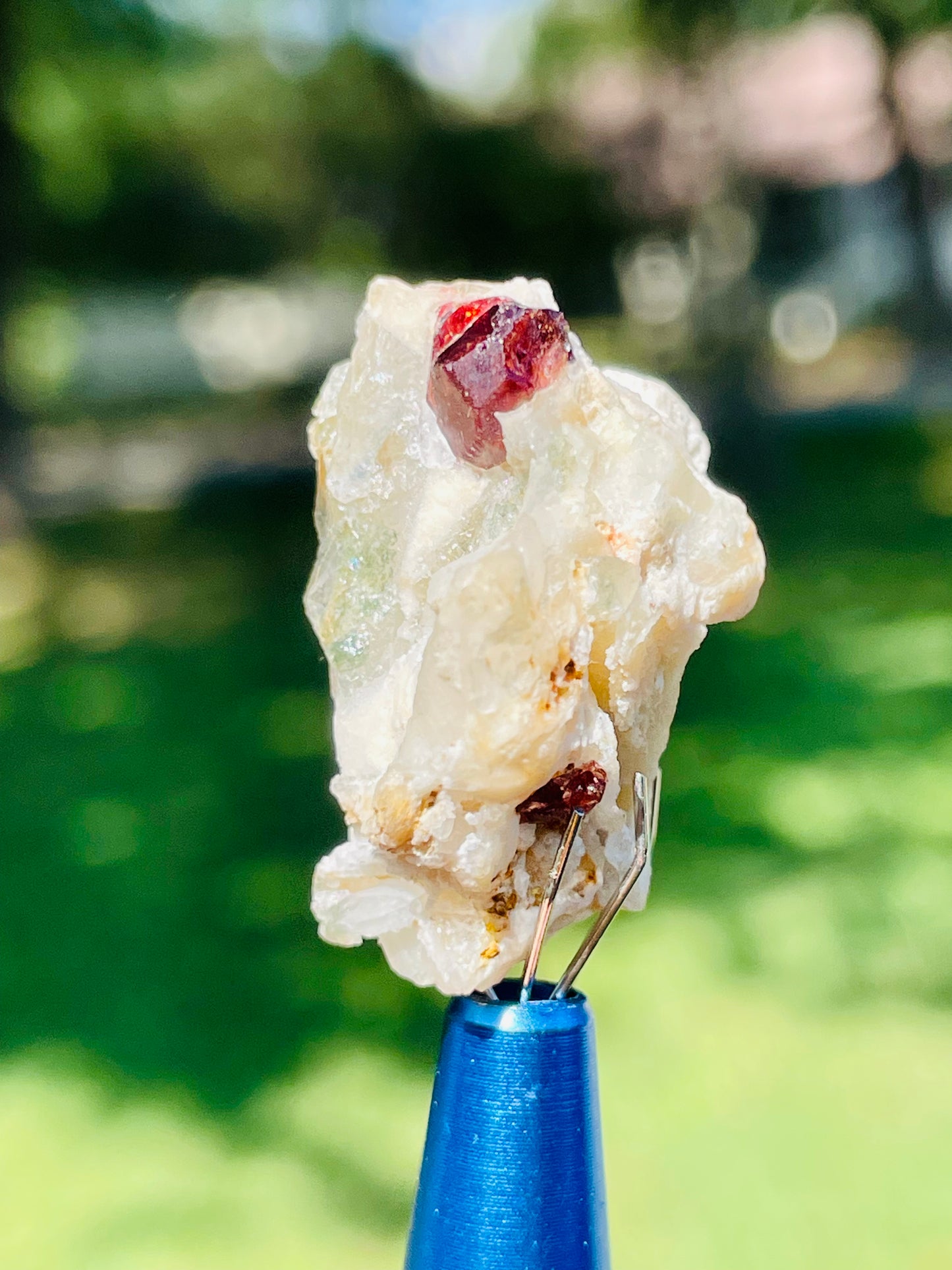 Garnet on Quartz Cluster w/ Epidote - Gilgit, Pakistan