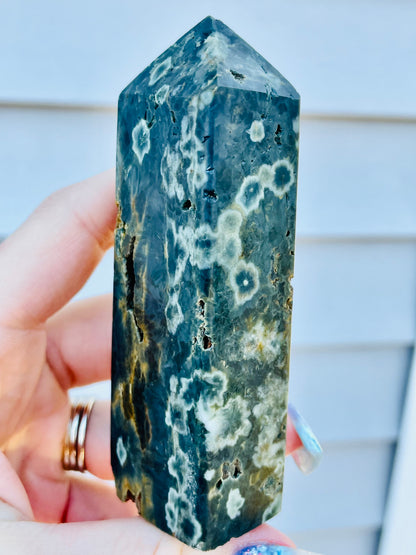 Kambaba & Orbicular Ocean Jasper Tower