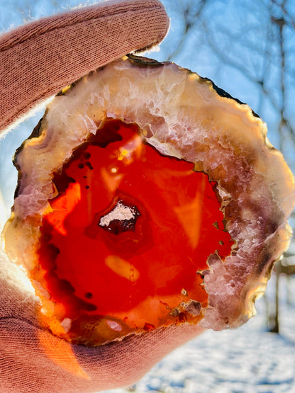 Morocco Agate with Amethyst Nodule