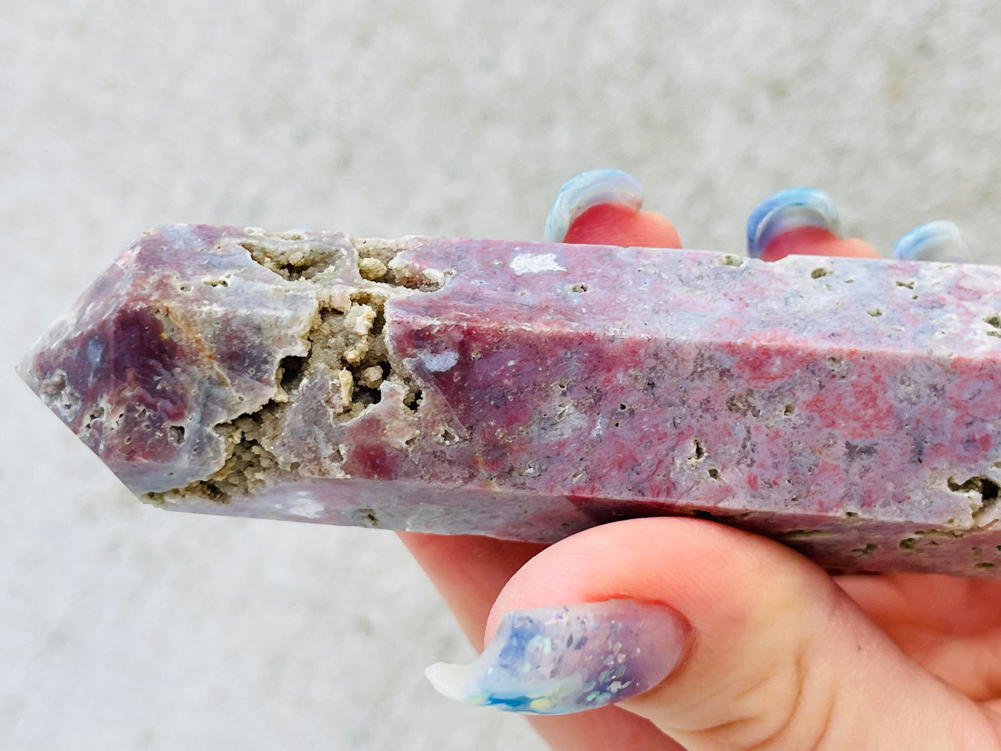 Galactic Pink & Lilac 7th Vein Ocean Jasper Tower