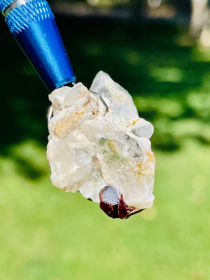 Garnet on Quartz Cluster w/ Epidote - Gilgit, Pakistan