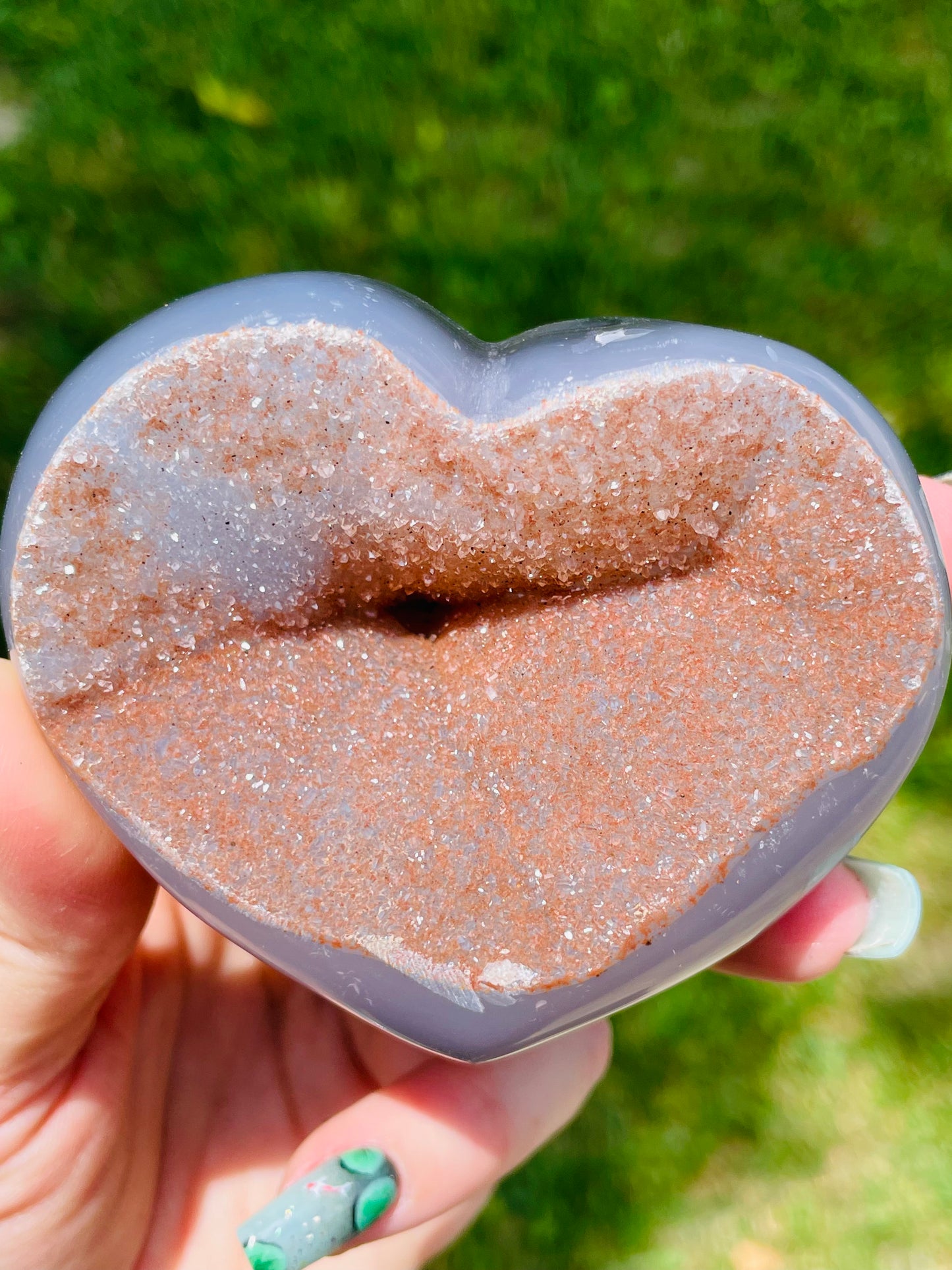 Uruguayan Orange Druzy Agate Heart