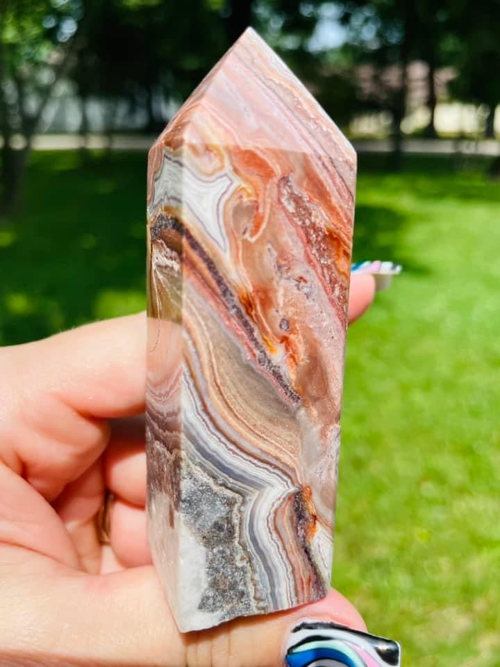 Mexican Crazy Lace Agate Tower