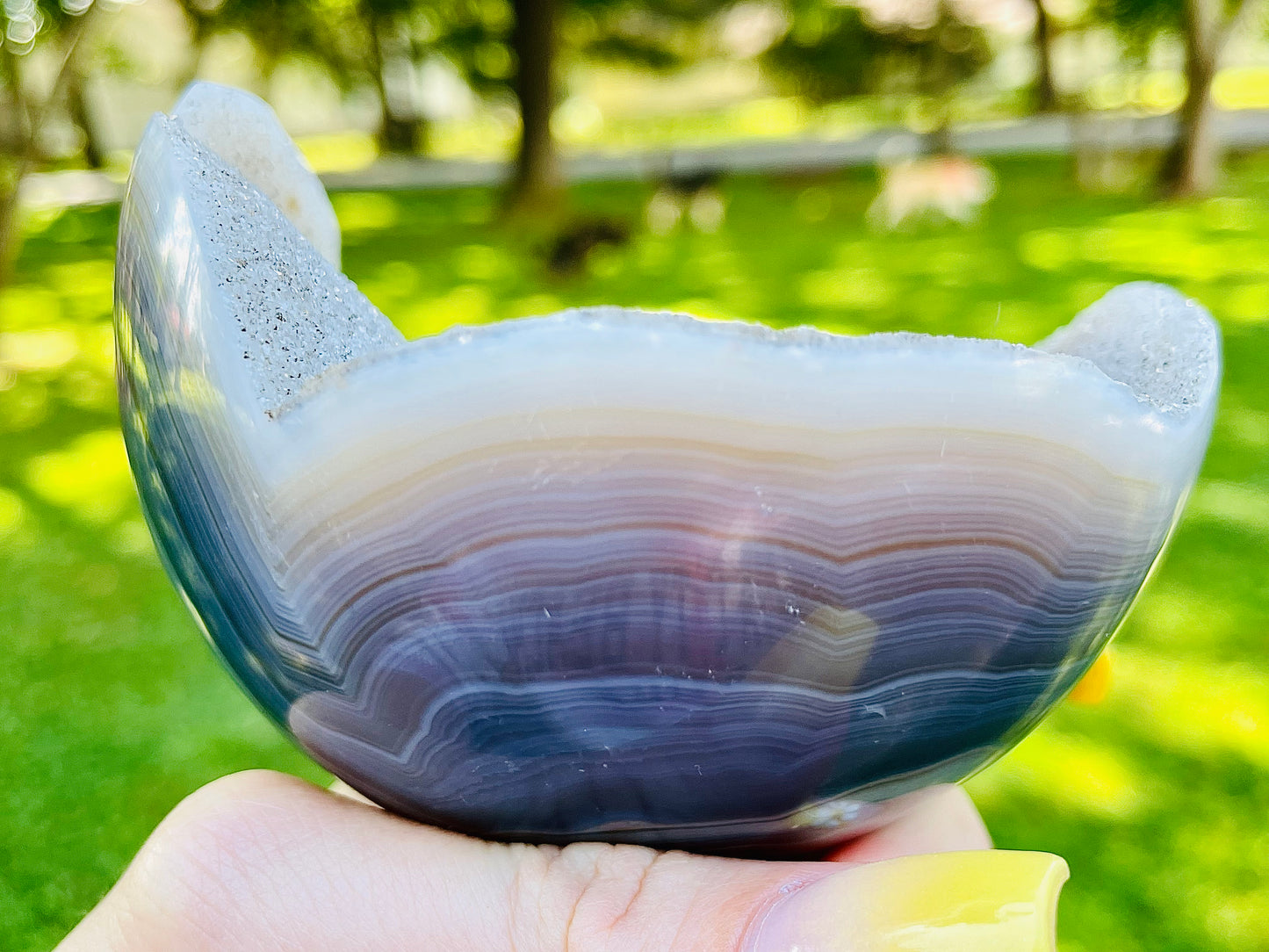 Uruguayan Amethyst Half Geode Druzy Sphere - XL