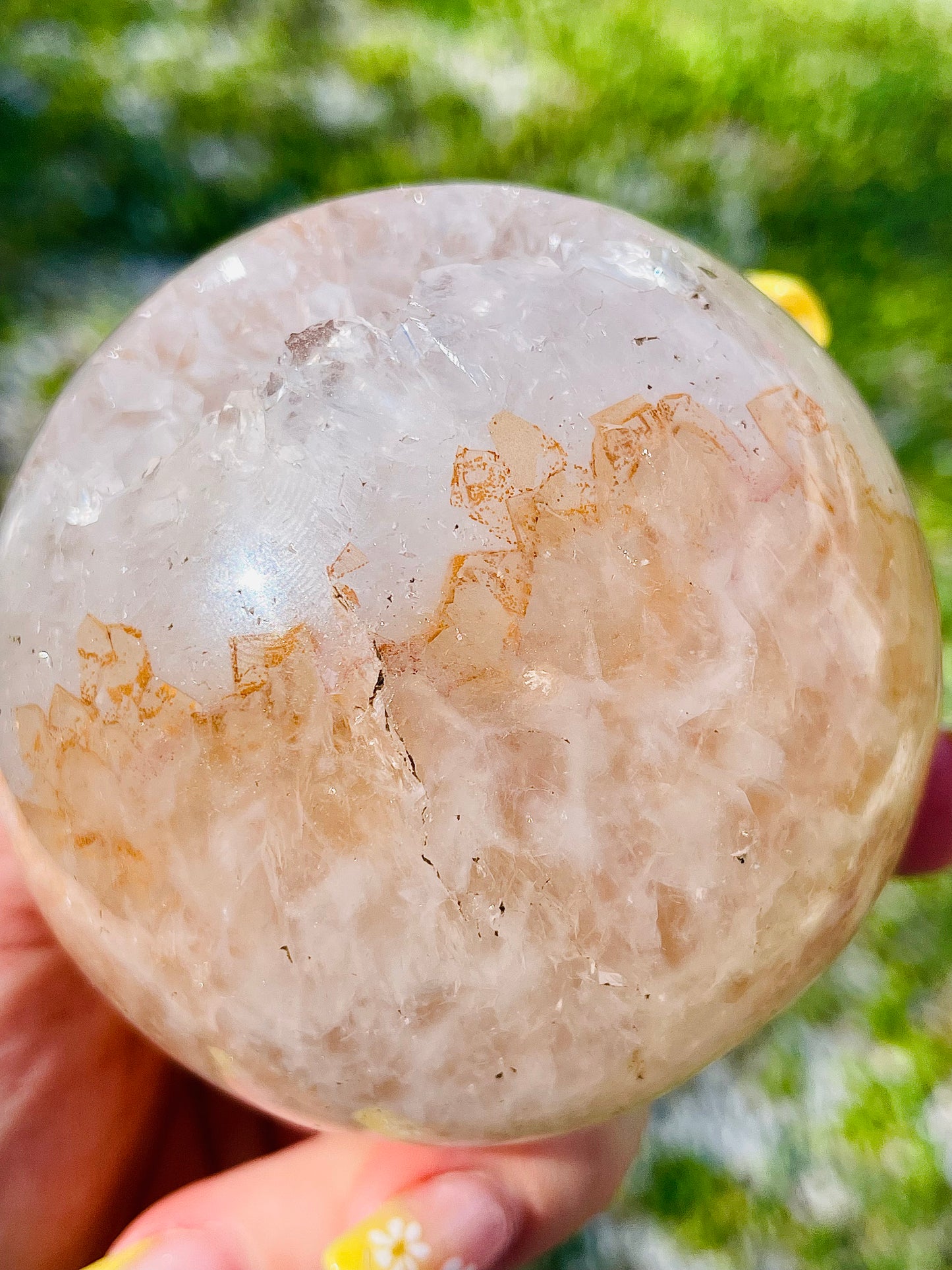 Uruguayan Amethyst Geode Sphere with Honeycombed Hematoid